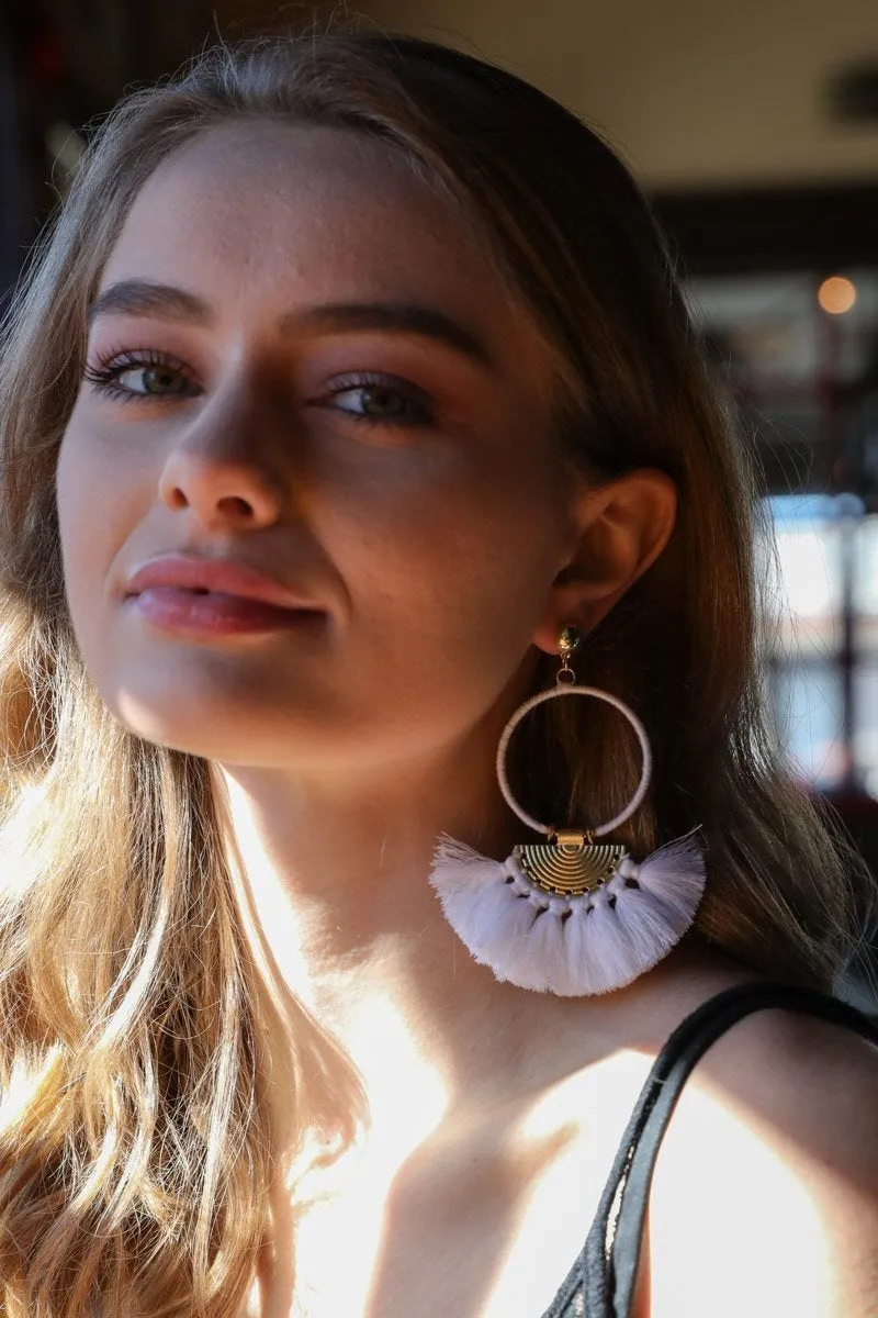 Drop Tassel Fan Earrings