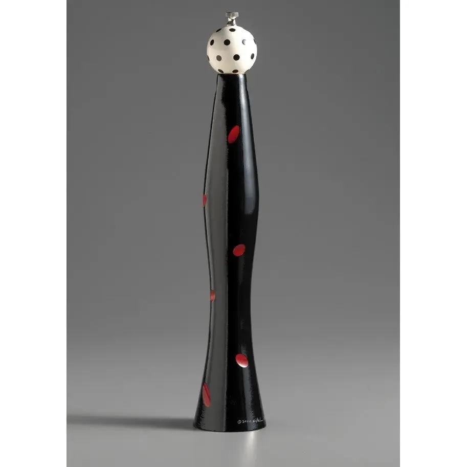 E2-3 in Black, Red, and White Wooden Pepper Mill Grinder by Robert Wilhelm of Raw Design