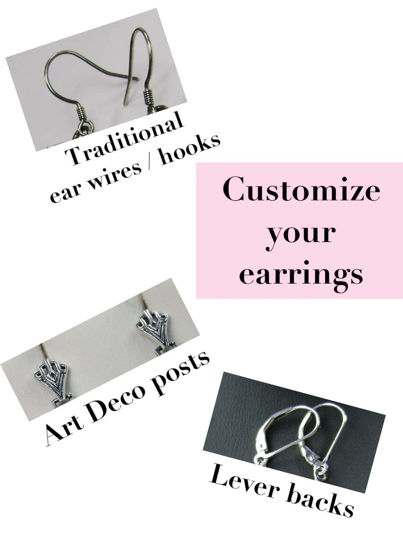 E203, Stained-Glass Earrings, Art Deco Earrings with Inset Gem, 1930's Revival Jewelry #E203