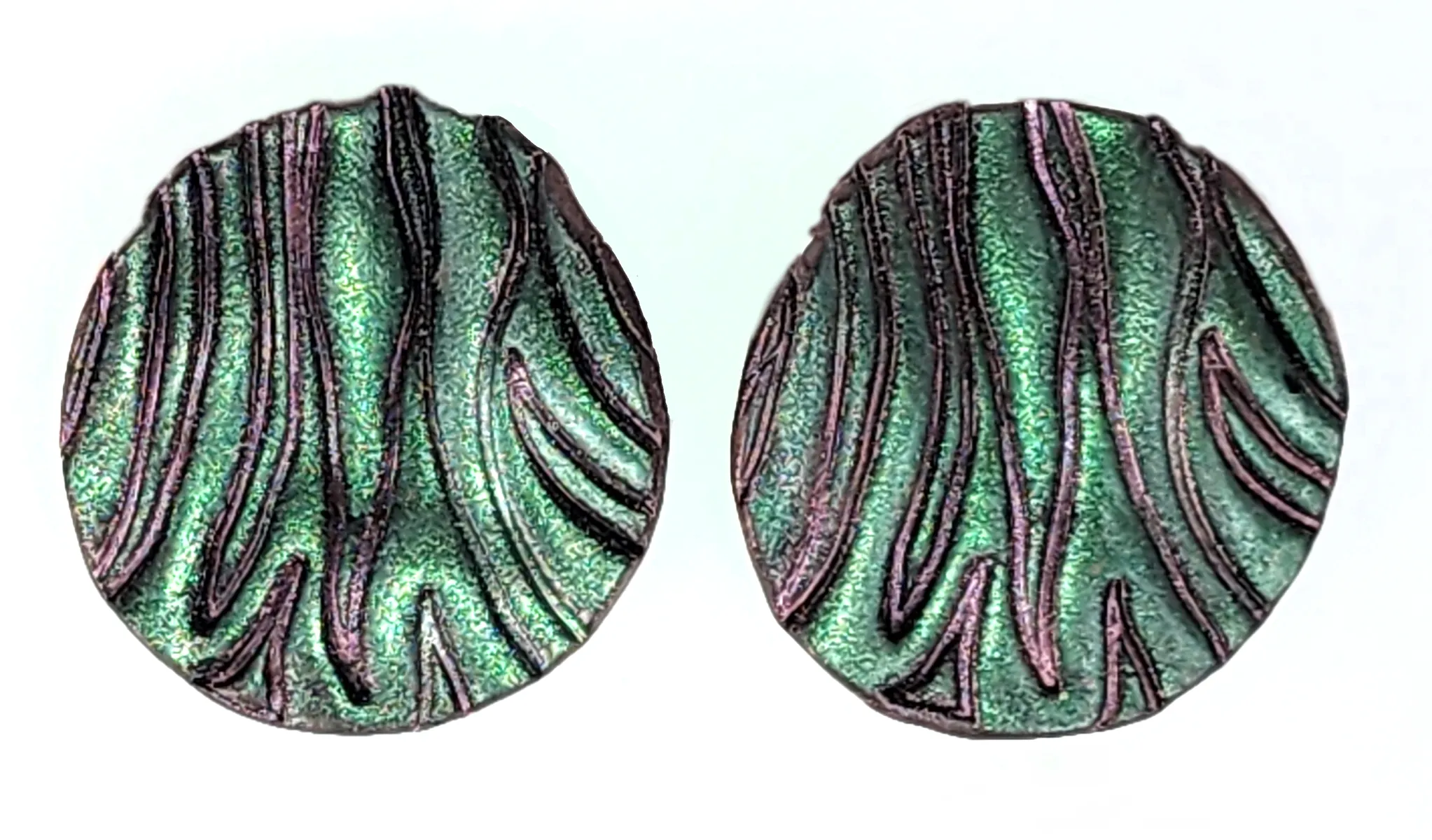 Earrings "EP-72 Green/Pink clip-ons  by Dianne Hayes Quarles