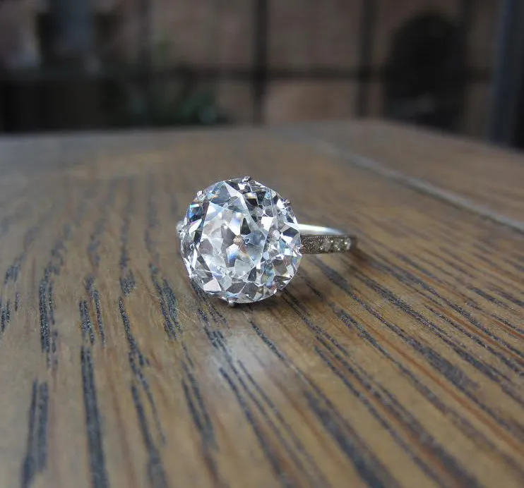 Edwardian Engagement Ring, Old Euro 5.41ct