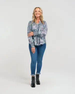 Eleanor Top | Blue Collage | Seduce