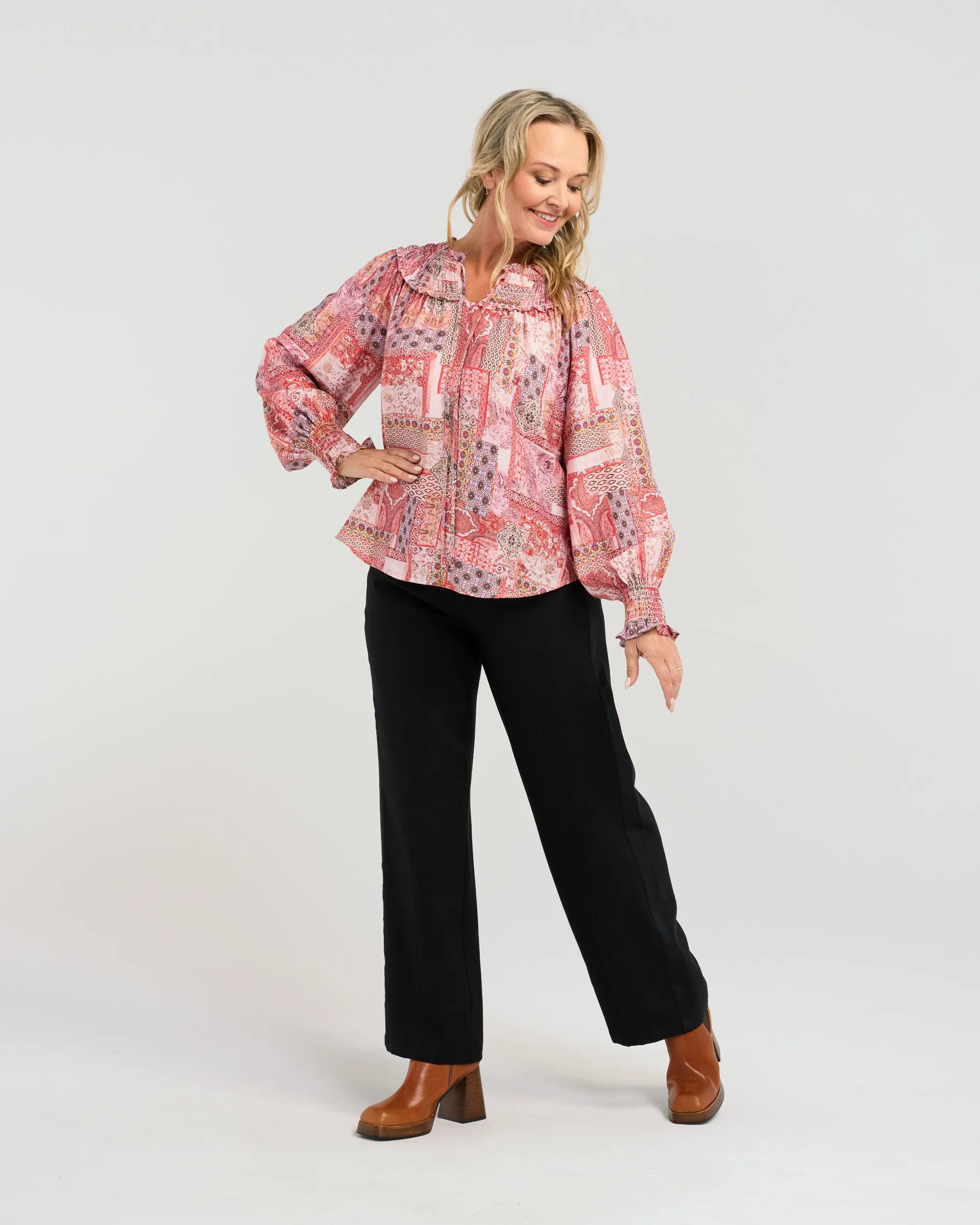 Eleanor Top | Red Collage | Seduce