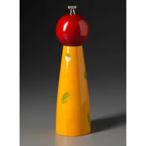Ellipse in Yellow and Red Wooden Salt and Pepper Mill Grinder Shaker by Robert Wilhelm of Raw Design