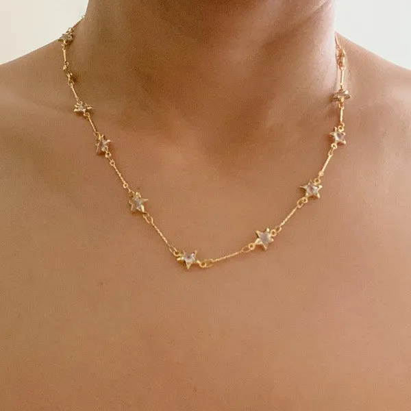 Ellison and Young Oh My Shaped Sparkling Necklace 18k gold plated