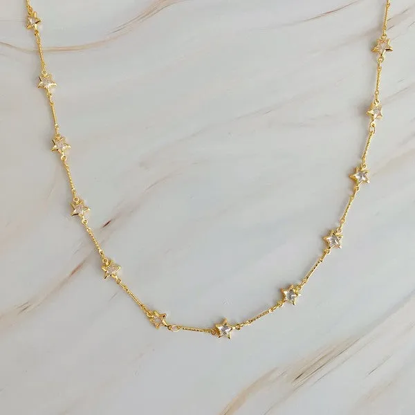 Ellison and Young Oh My Shaped Sparkling Necklace 18k gold plated