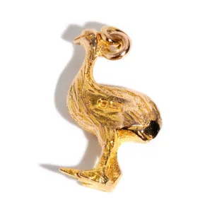 Emu 1970s Australian Charm Pendant 9ct Gold