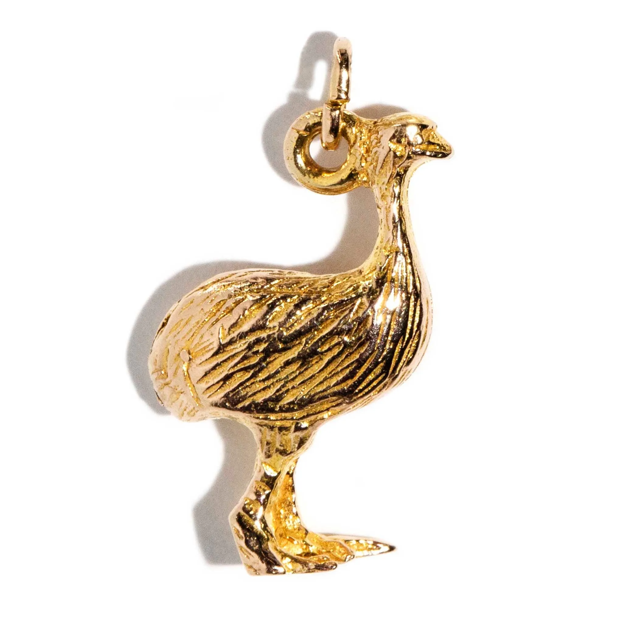 Emu 1970s Australian Charm Pendant 9ct Gold
