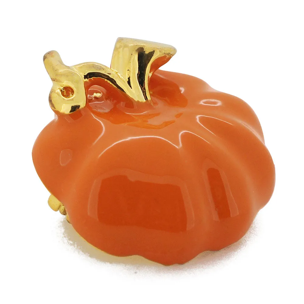 Enamel Fall Pumpkin Halloween Pin Brooch