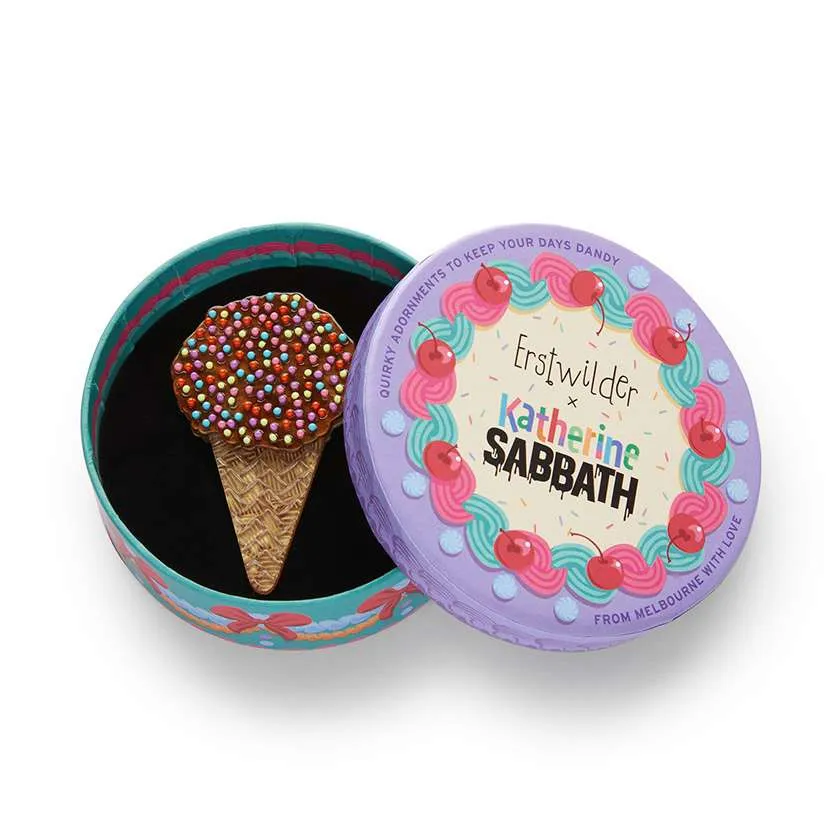Erstwilder Sprinkles Ice Cream Cake Cone Brooch