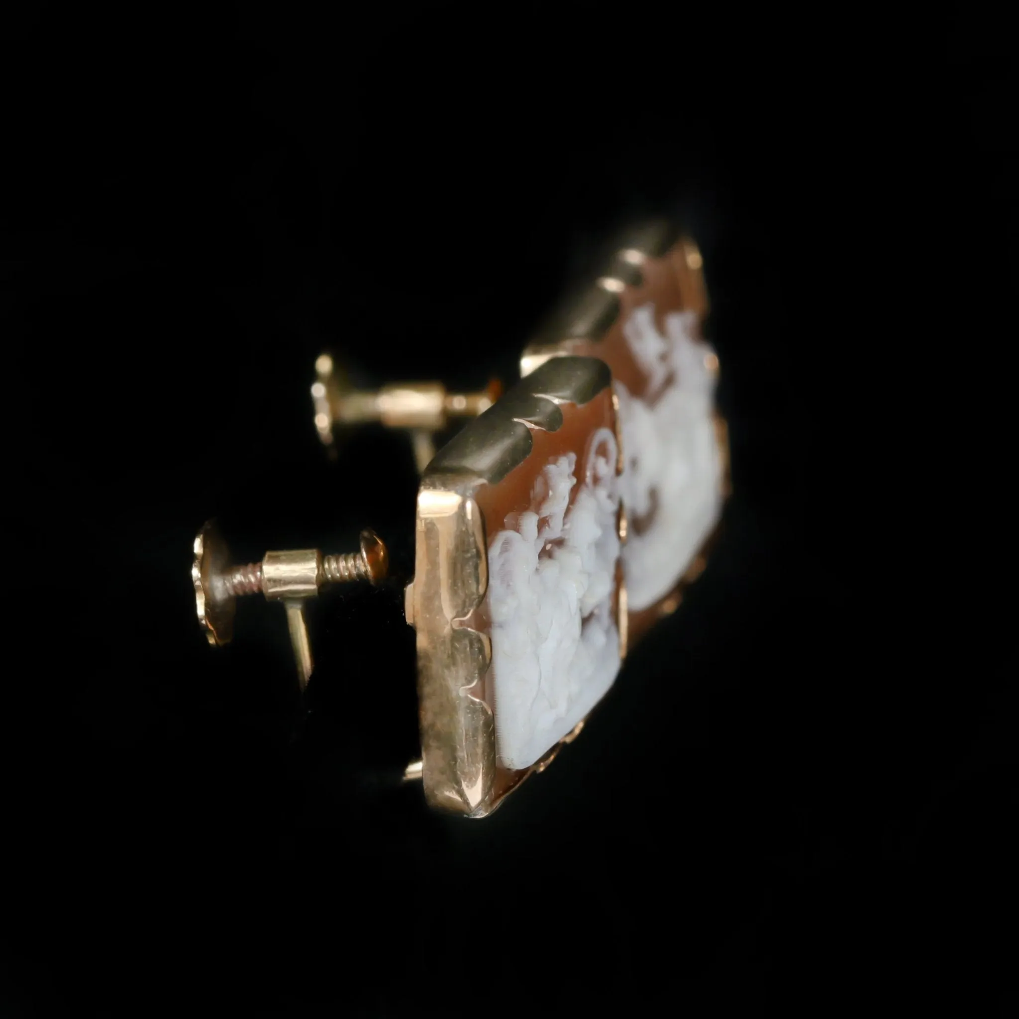 Estate Shell Cameo Earrings