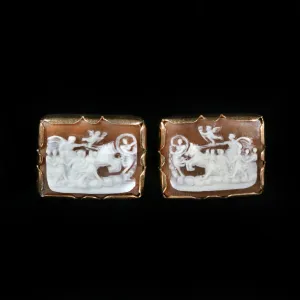 Estate Shell Cameo Earrings