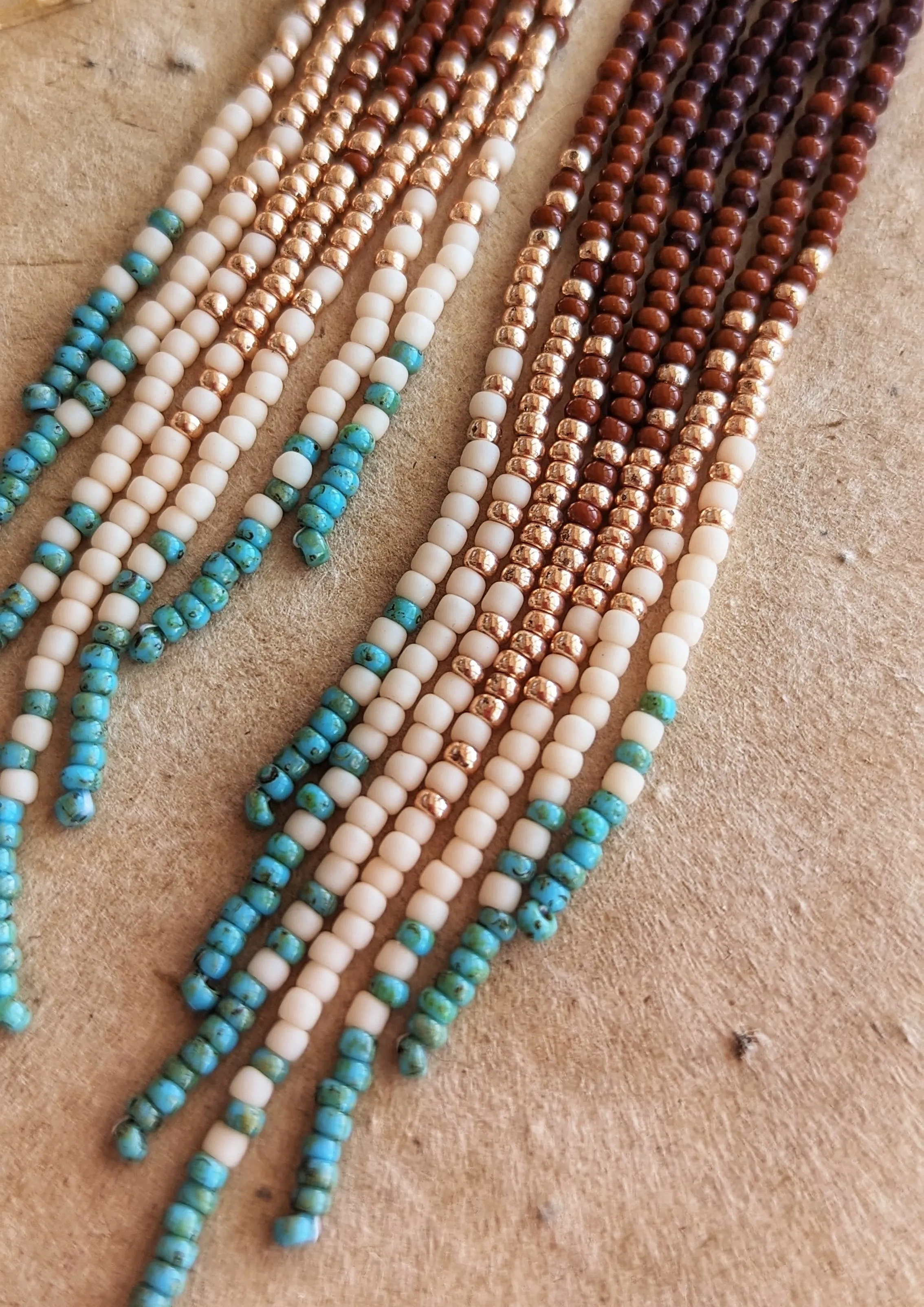 Estee Turquoise Stone Seed Bead Earrings