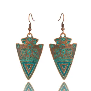 Ethnic Indian Earring Jewelry Female Bohemian Boho Ethnic Water Drop Earrings for Women Vintage Classic Metal Tibet Earings Gift