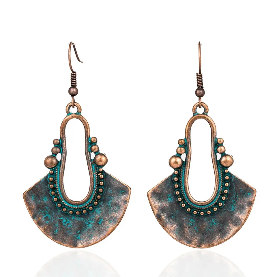 Ethnic Indian Earring Jewelry Female Bohemian Boho Ethnic Water Drop Earrings for Women Vintage Classic Metal Tibet Earings Gift