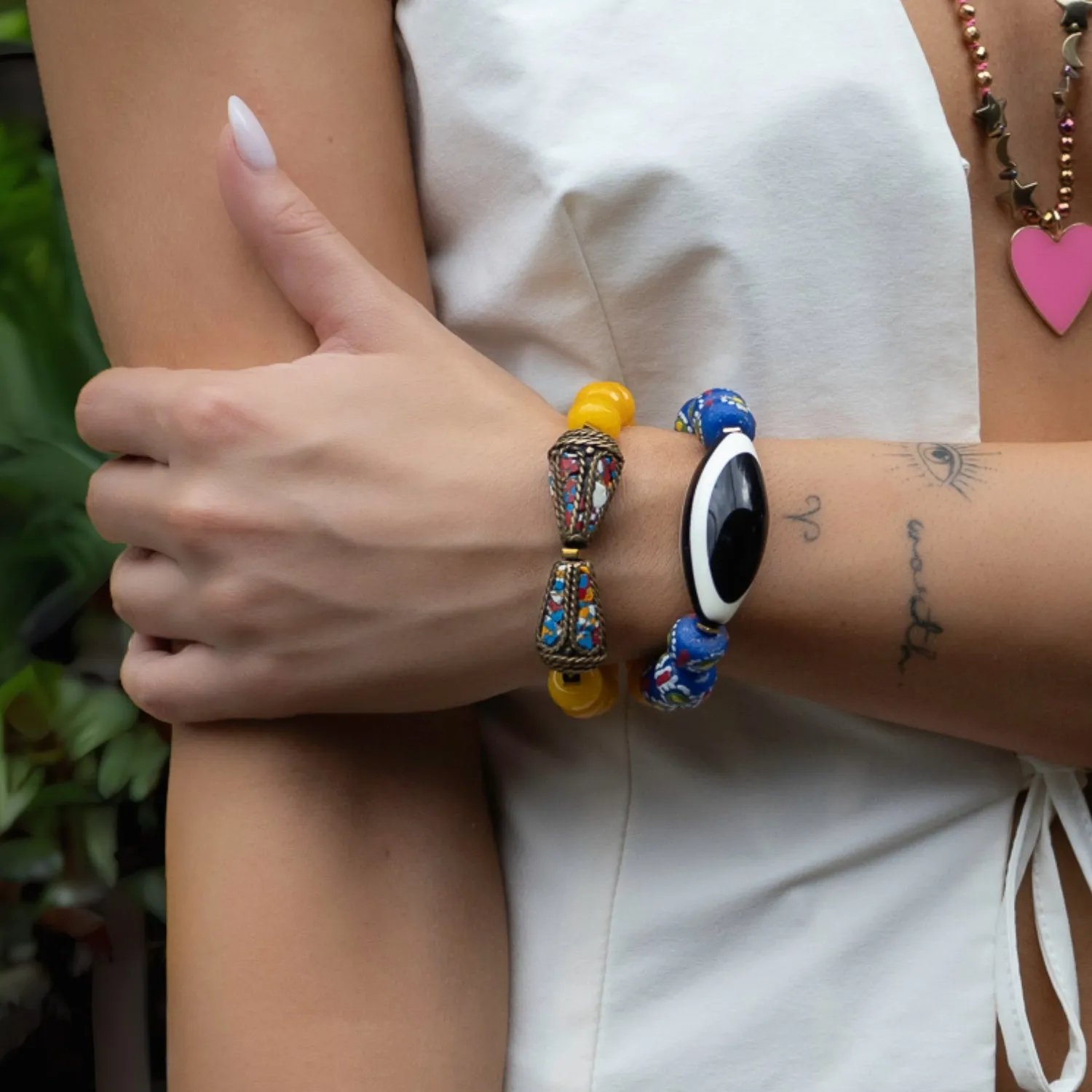 Evil Eye Beaded Chunky Bohemian Bracelet