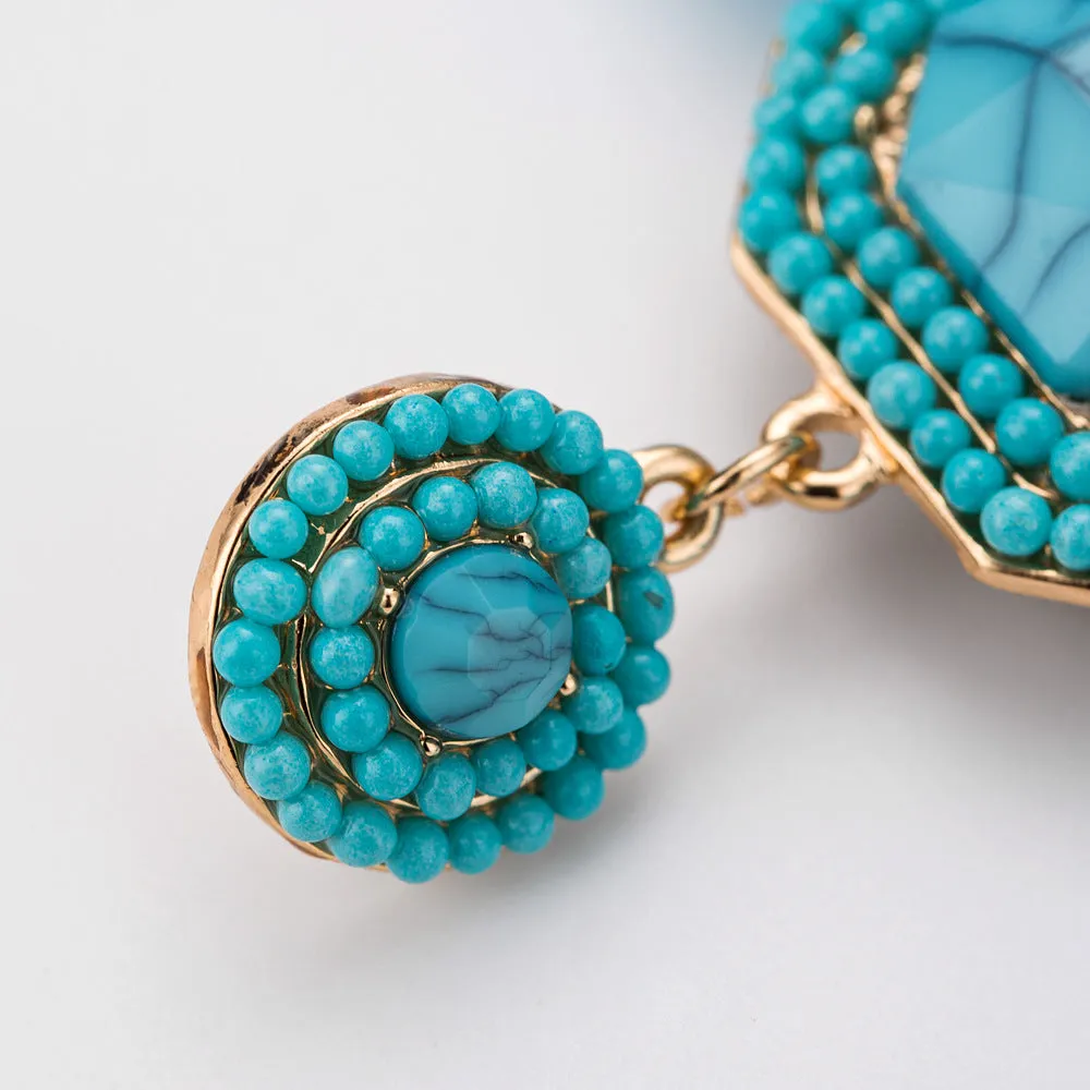 Exaggerated Bohemian Ethnic Style Creative Fan-shaped Handmade Tassel Earrings Female