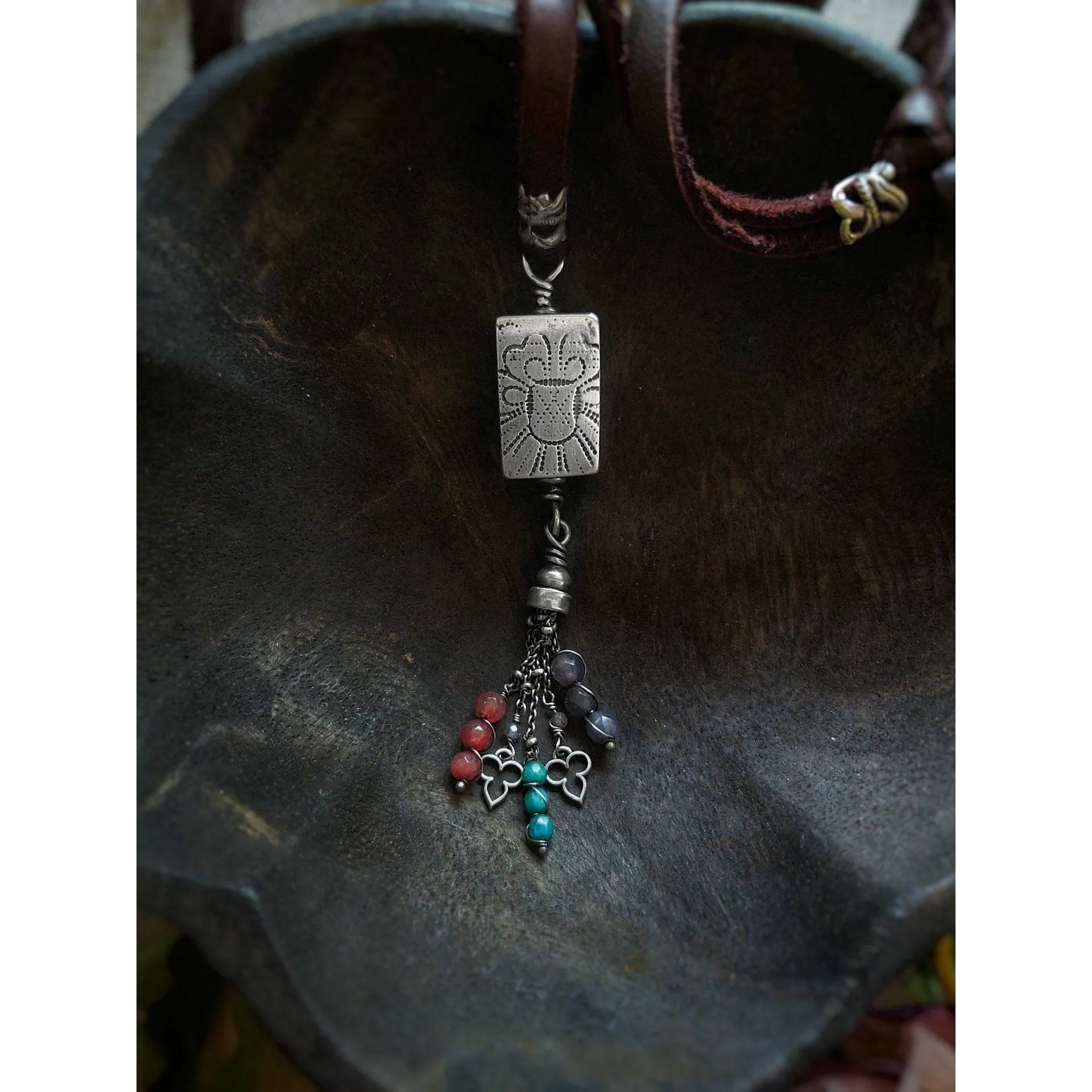 FLORAL HOLLOW FORM TASSEL - Beaded Necklace