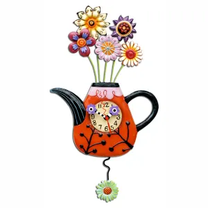 Flower-tea-ful Floral Teapot Clock Art by Allen Designs