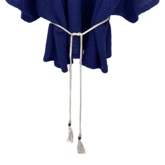 Free People Blue Waffle Knit Kimono Duster Topper