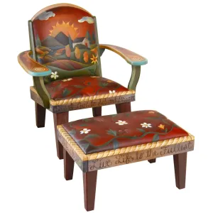 Friedrichs Chair & Ottoman by Sticks, CHR075, OTT002-D73257