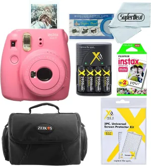 Fujifilm Instax Mini 9 Instant Film Camera with 20 Film Sheets   Bag