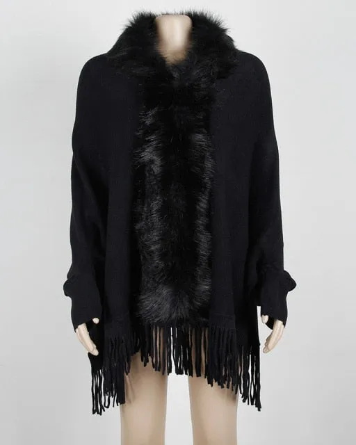 FUR COLLAR SHAWL