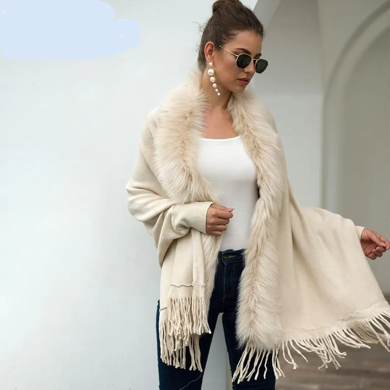FUR COLLAR SHAWL
