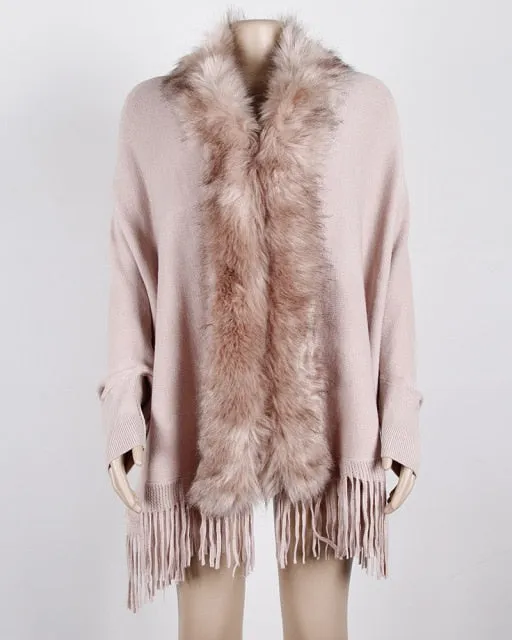FUR COLLAR SHAWL