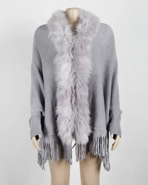 FUR COLLAR SHAWL