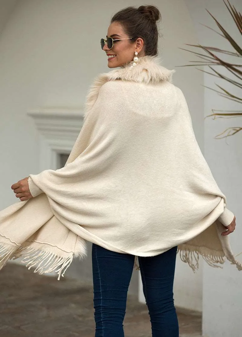 FUR COLLAR SHAWL