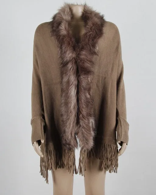FUR COLLAR SHAWL