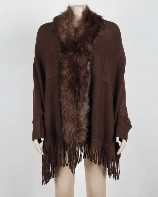 FUR COLLAR SHAWL