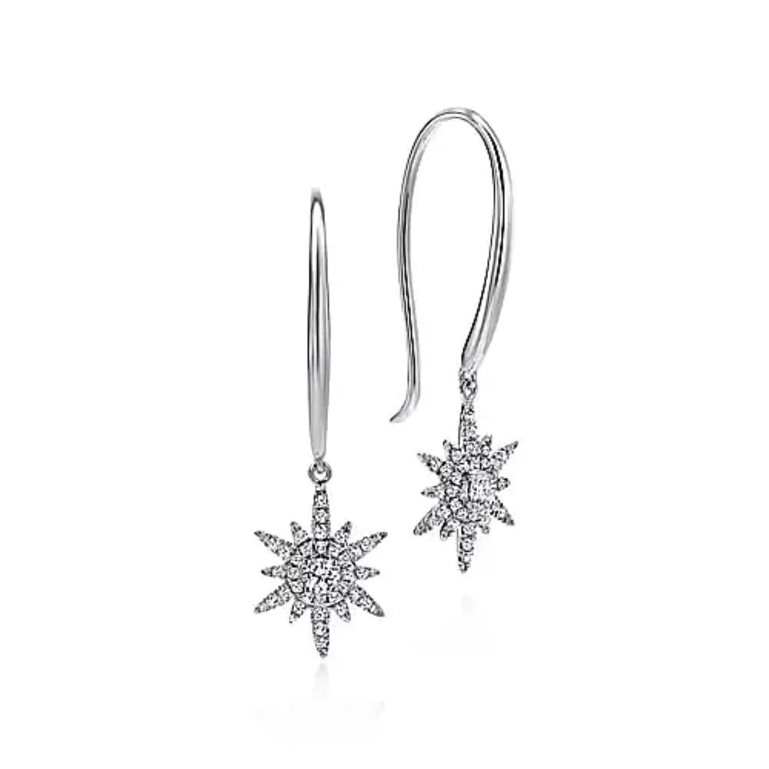 Gabriel & Co. Diamond Star Fish Wire Drop Earrings