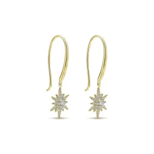 Gabriel & Co. Diamond Star Fish Wire Drop Earrings