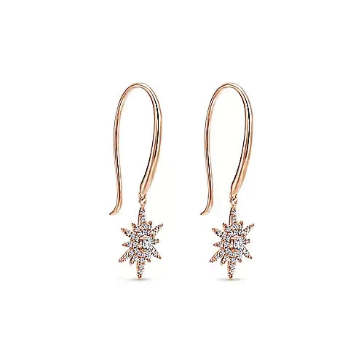 Gabriel & Co. Diamond Star Fish Wire Drop Earrings