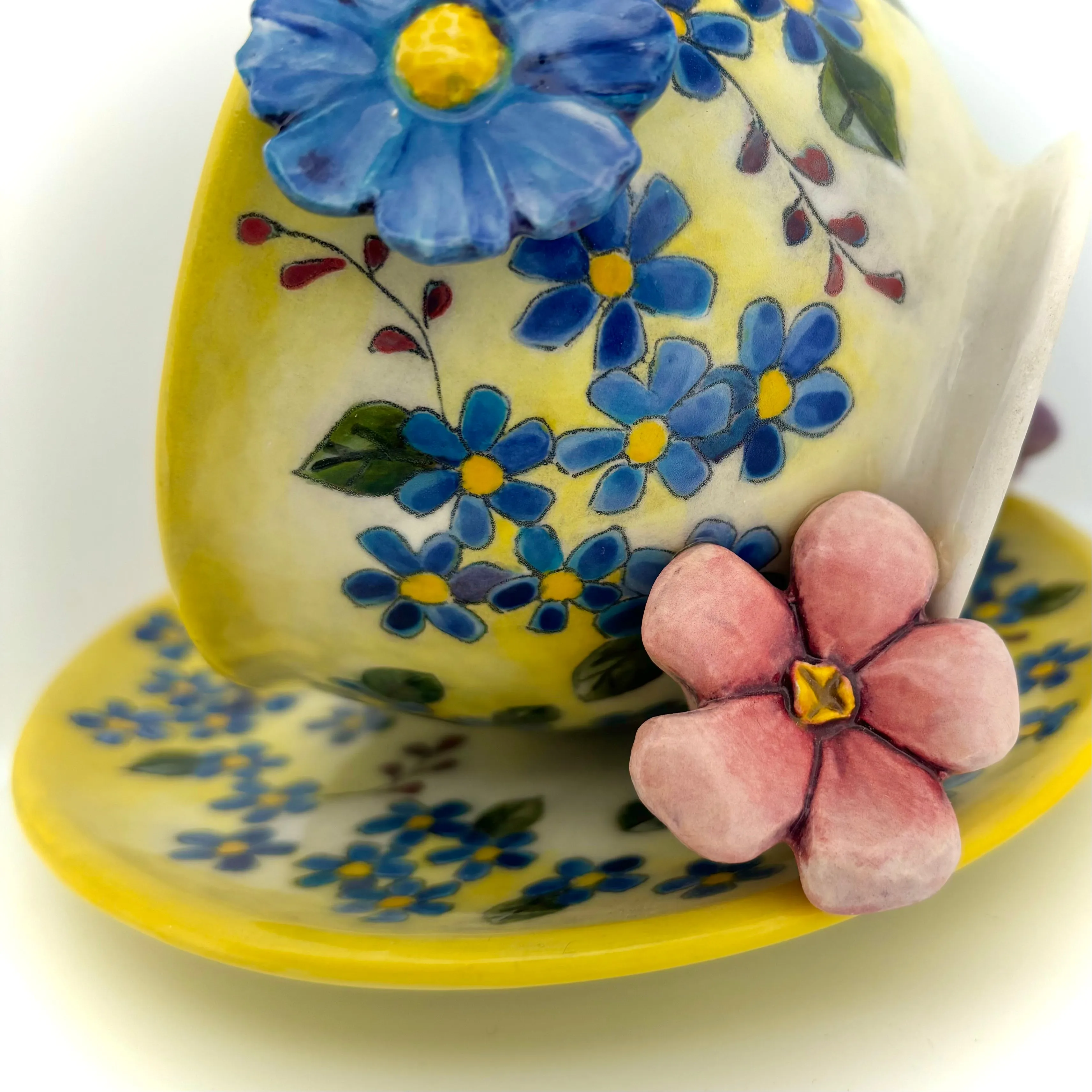 Garden Tea Party Blue Birds Figurine