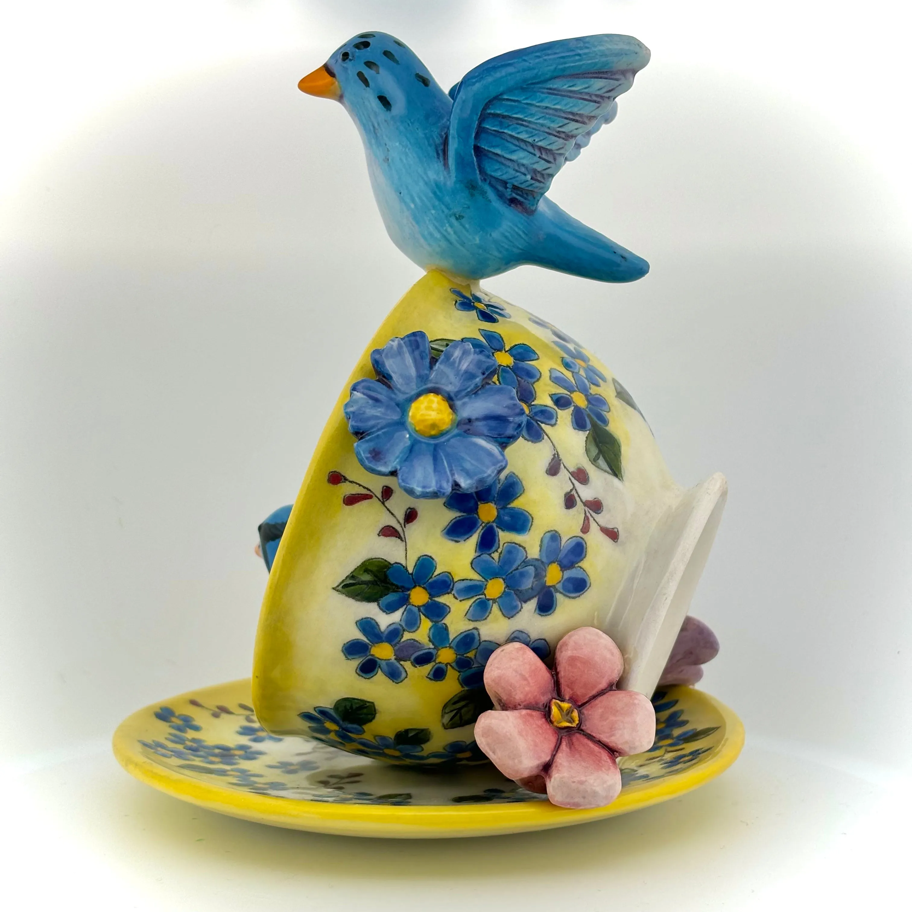 Garden Tea Party Blue Birds Figurine
