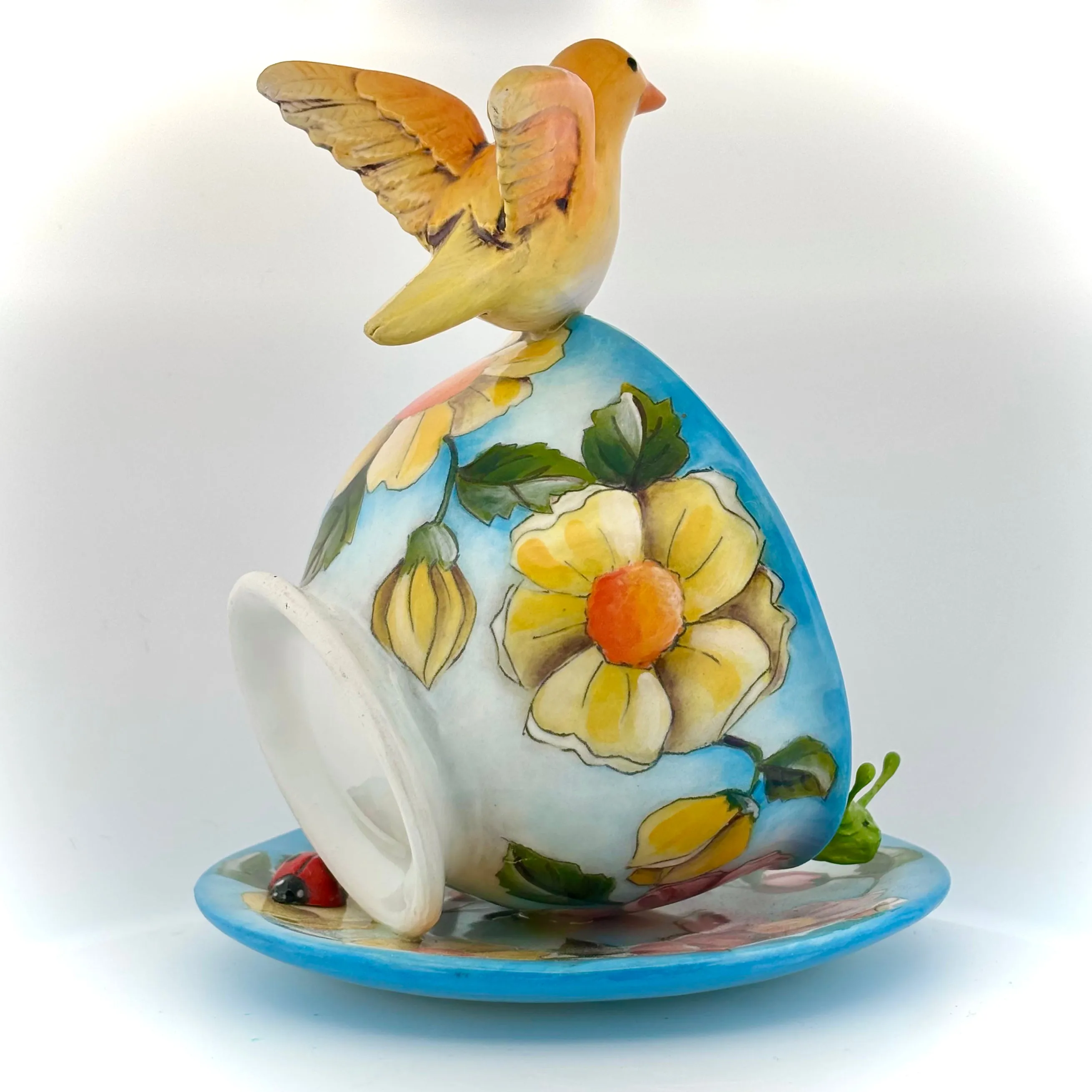 Garden Tea Party Canary Figurine