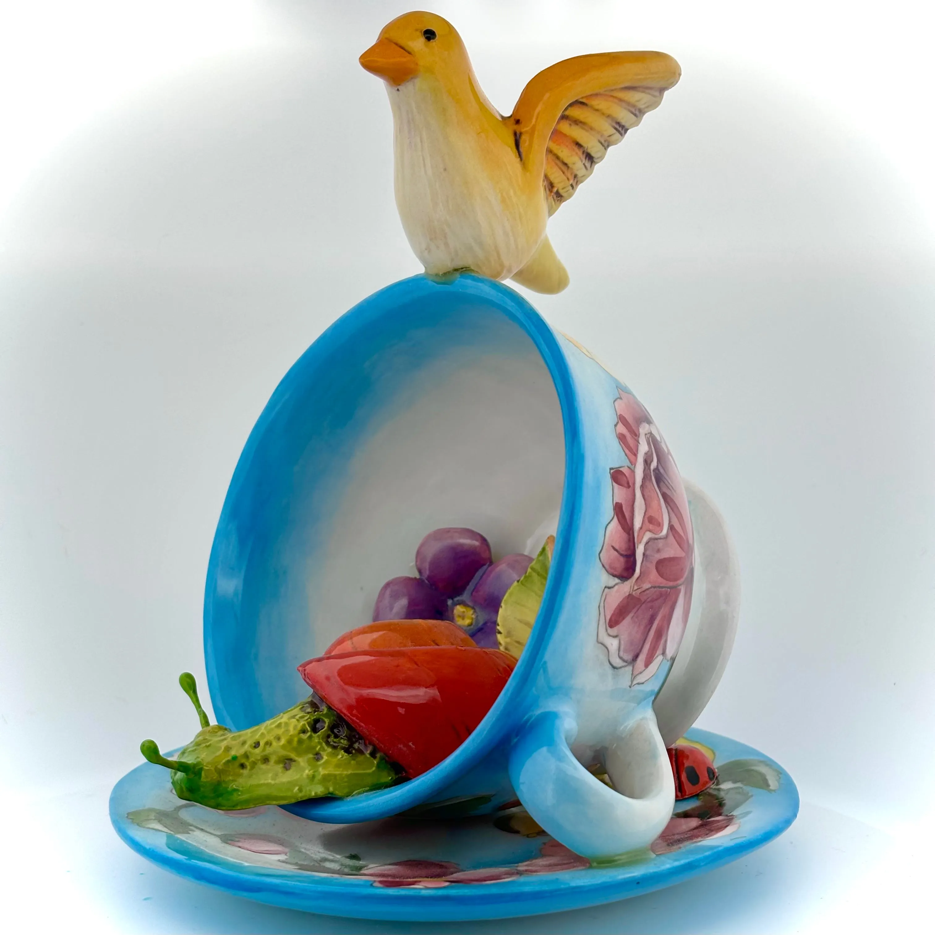 Garden Tea Party Canary Figurine