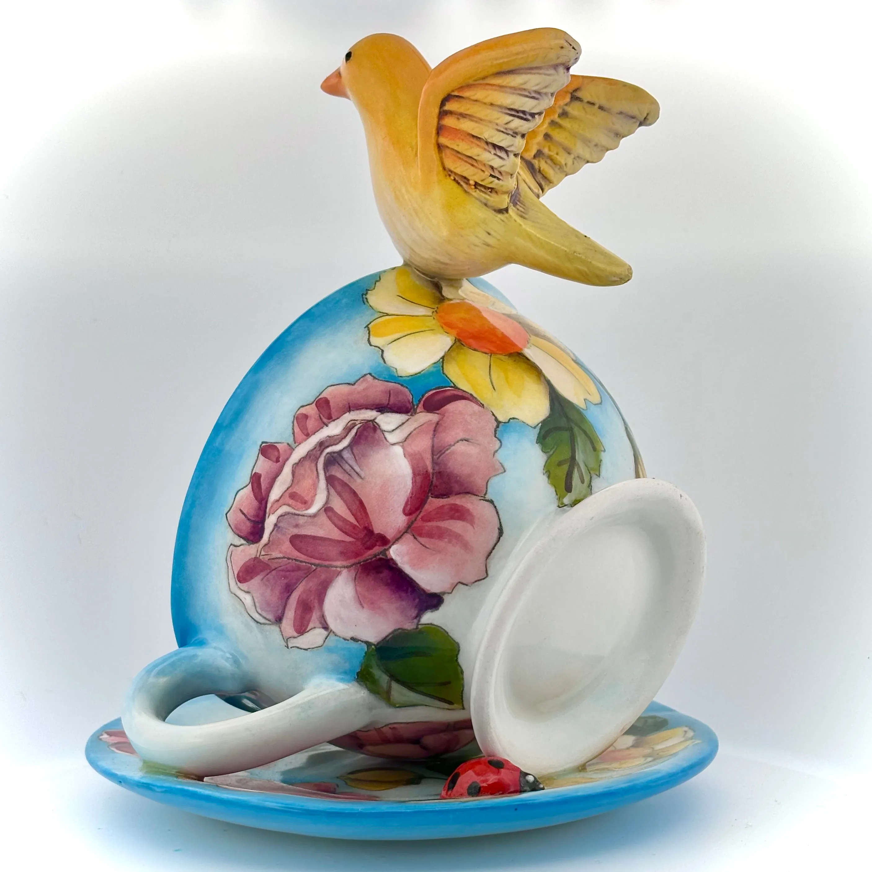 Garden Tea Party Canary Figurine