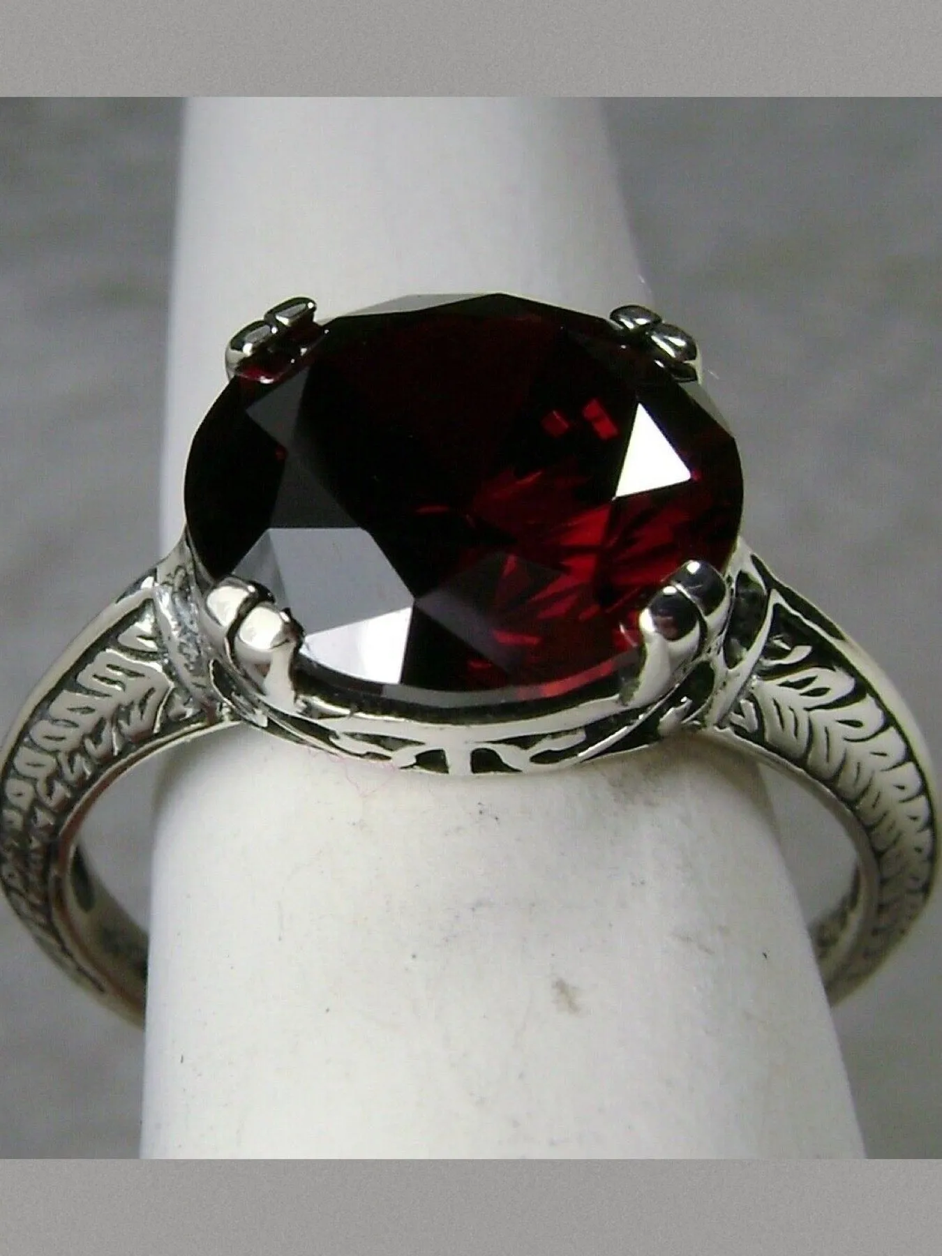 Garnet Ring, Art Deco 1930's Style Jewelry, #D12