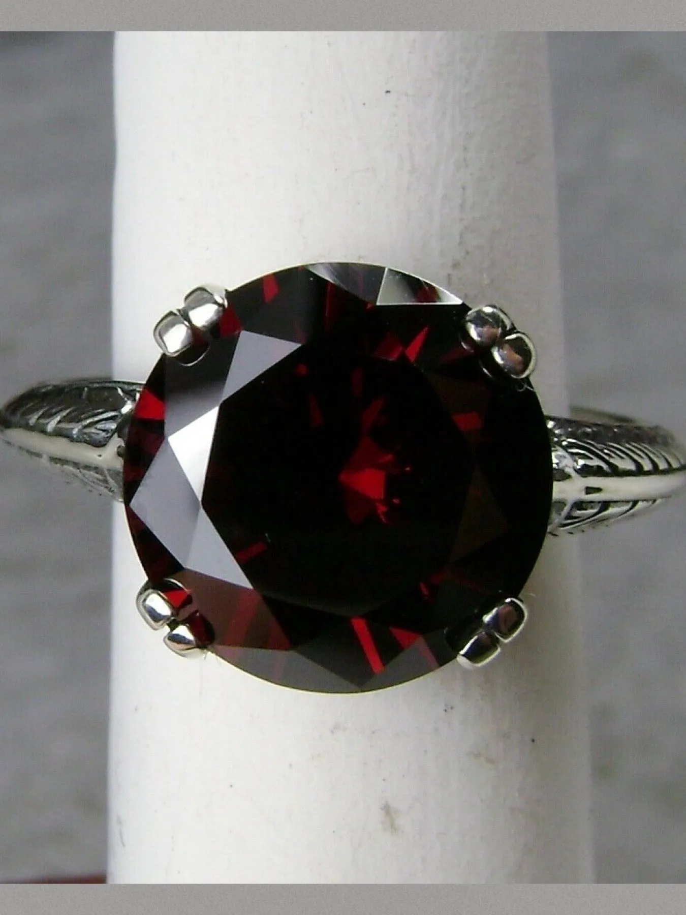 Garnet Ring, Art Deco 1930's Style Jewelry, #D12