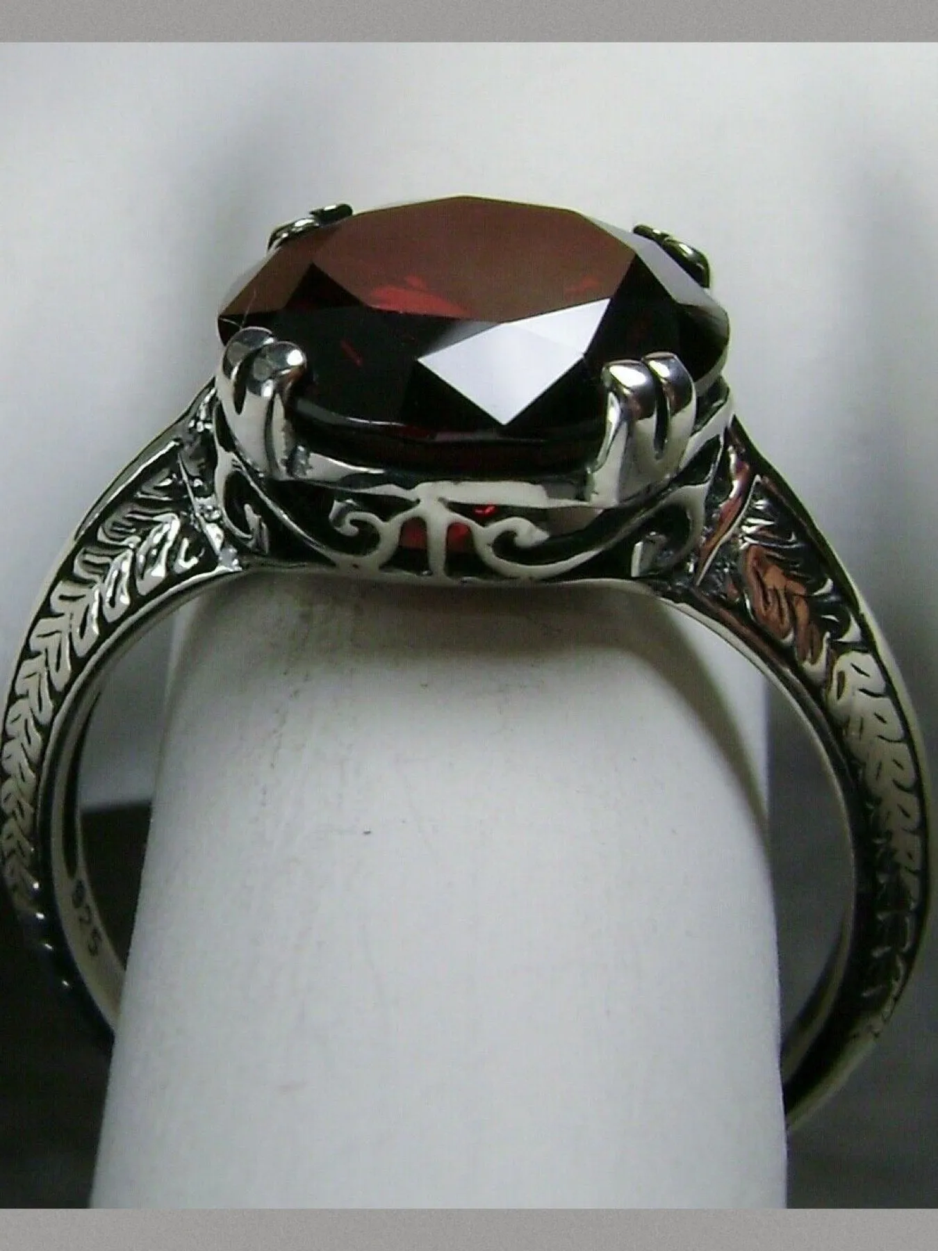 Garnet Ring, Art Deco 1930's Style Jewelry, #D12