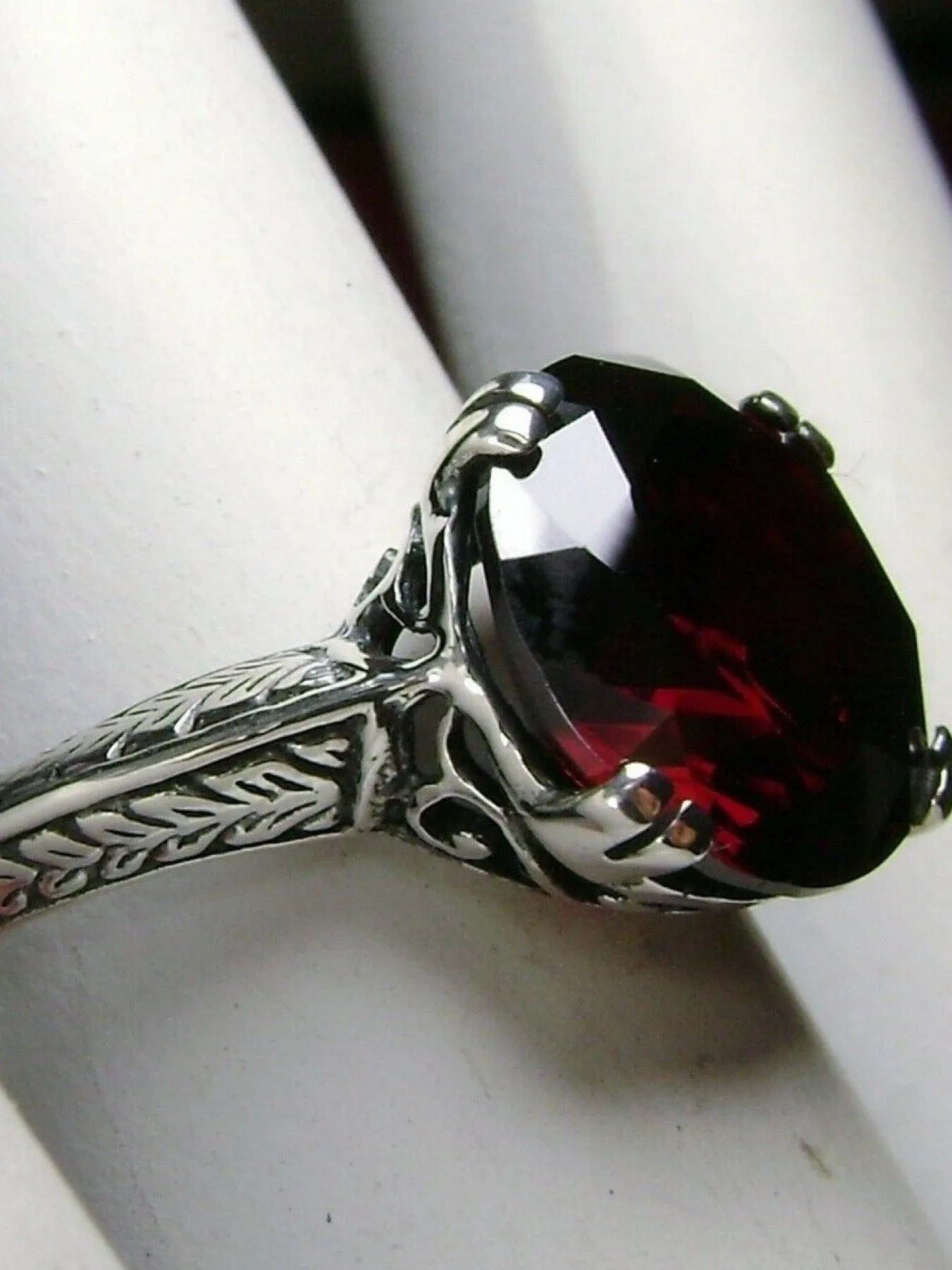 Garnet Ring, Art Deco 1930's Style Jewelry, #D12