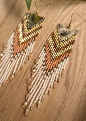 Gigi Pink Champagne Beaded Earrings