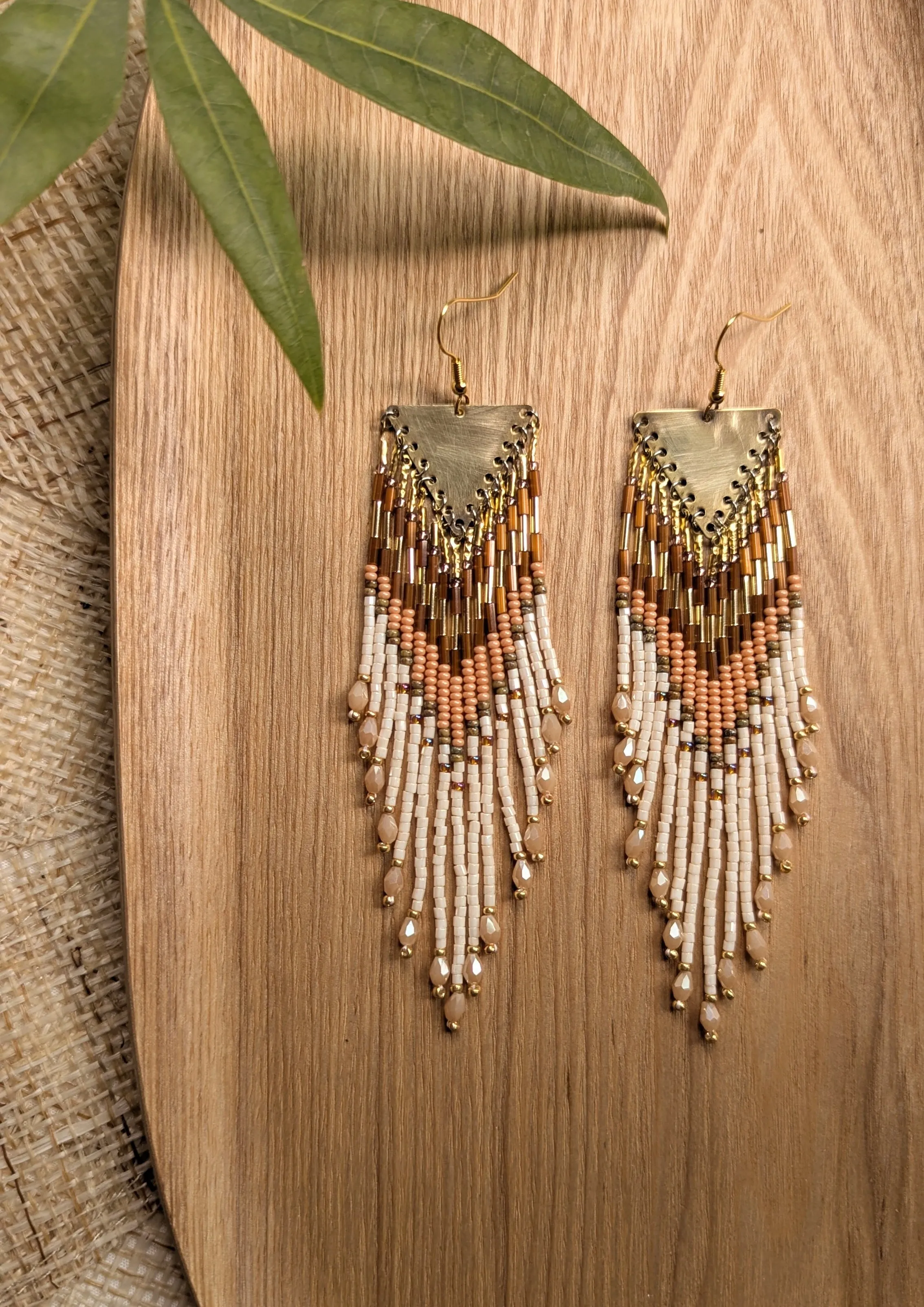 Gigi Pink Champagne Beaded Earrings