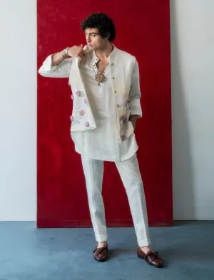 Giverny ivory nehru jacket set