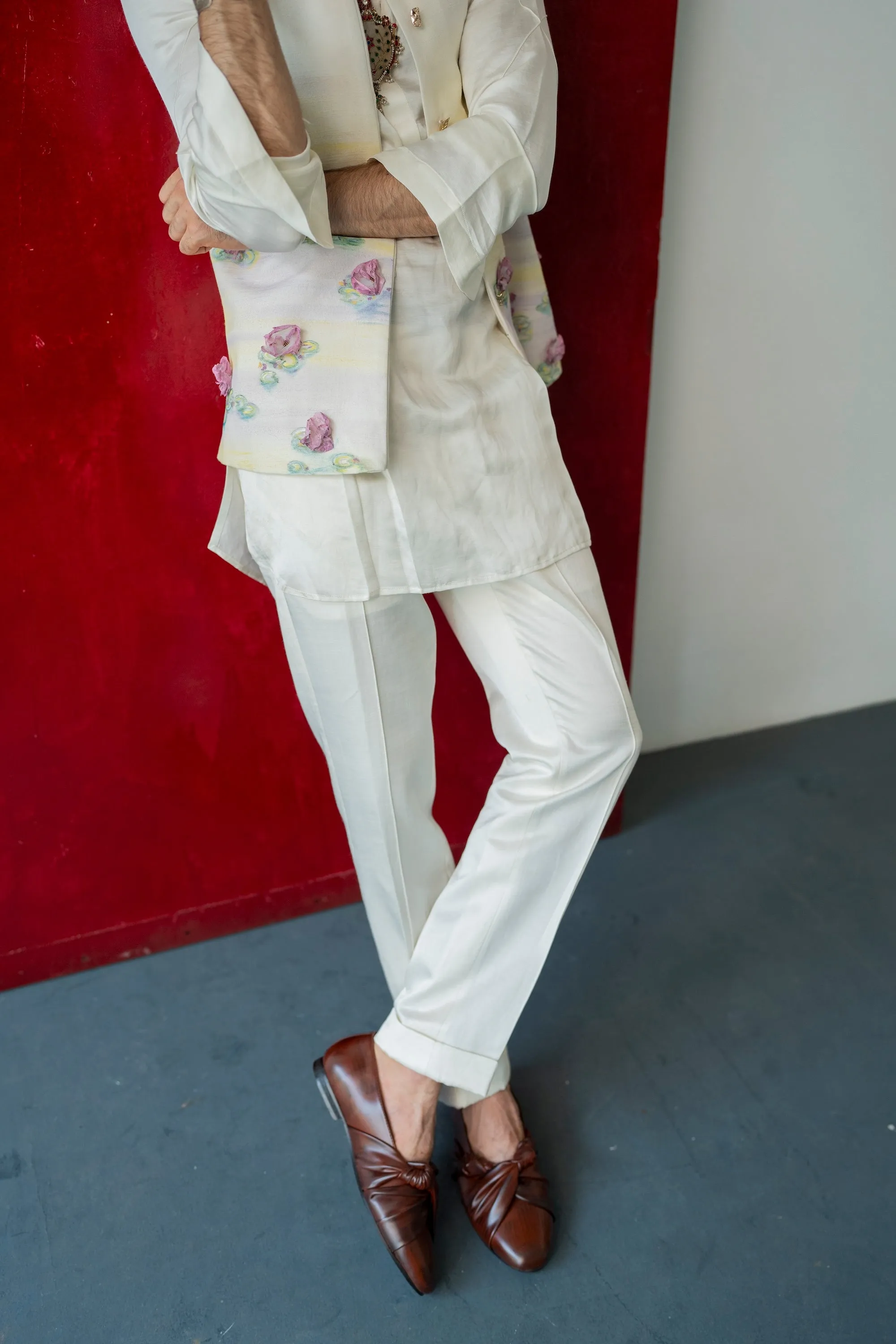Giverny ivory nehru jacket set