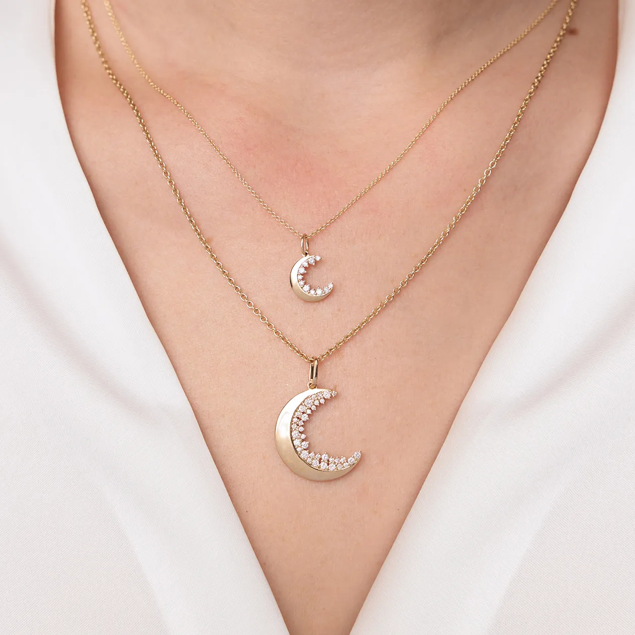 Gold & Diamond Cocktail Crescent Moon Charm